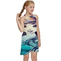 Beautifull Ariel Little Mermaid  Painting Kids  Halter Collar Waist Tie Chiffon Dress View3