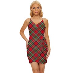 Royal Stewart Tartan Wrap Tie Front Dress by sifis