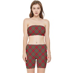 Royal Stewart Tartan Stretch Shorts And Tube Top Set by sifis