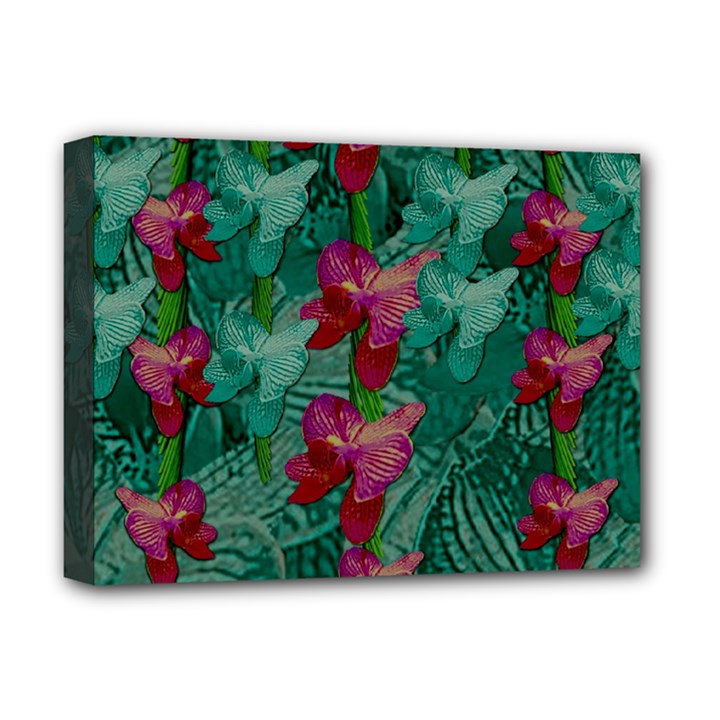 Rare Excotic Forest Of Wild Orchids Vines Blooming In The Calm Deluxe Canvas 16  x 12  (Stretched) 