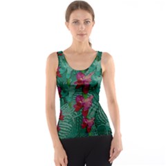 Rare Excotic Forest Of Wild Orchids Vines Blooming In The Calm Tank Top by pepitasart