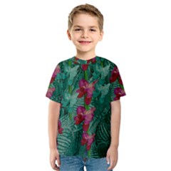 Rare Excotic Forest Of Wild Orchids Vines Blooming In The Calm Kids  Sport Mesh Tee