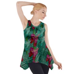 Rare Excotic Forest Of Wild Orchids Vines Blooming In The Calm Side Drop Tank Tunic by pepitasart