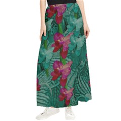 Rare Excotic Forest Of Wild Orchids Vines Blooming In The Calm Maxi Chiffon Skirt by pepitasart