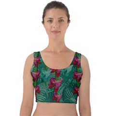 Rare Excotic Forest Of Wild Orchids Vines Blooming In The Calm Velvet Crop Top by pepitasart