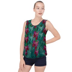 Rare Excotic Forest Of Wild Orchids Vines Blooming In The Calm Bubble Hem Chiffon Tank Top by pepitasart