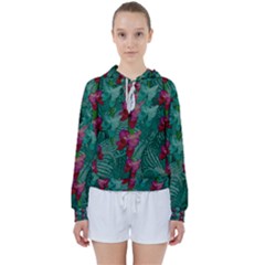 Rare Excotic Forest Of Wild Orchids Vines Blooming In The Calm Women s Tie Up Sweat by pepitasart