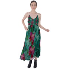 Rare Excotic Forest Of Wild Orchids Vines Blooming In The Calm Tie Back Maxi Dress by pepitasart