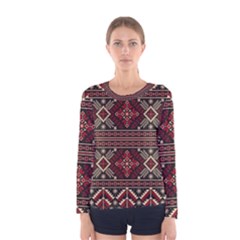 Ukrainian-folk-seamless-pattern-ornament Women s Long Sleeve Tee