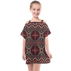 Ukrainian-folk-seamless-pattern-ornament Kids  One Piece Chiffon Dress by Wegoenart