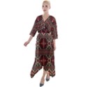 Ukrainian-folk-seamless-pattern-ornament Quarter Sleeve Wrap Front Maxi Dress View1