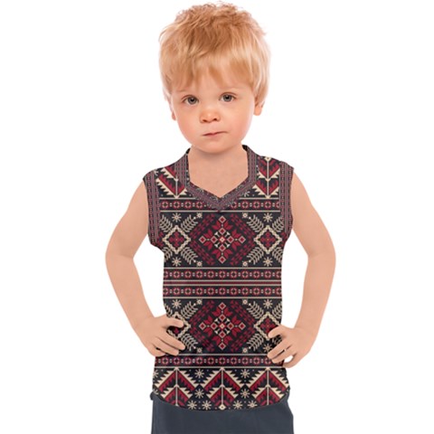 Ukrainian-folk-seamless-pattern-ornament Kids  Sport Tank Top by Wegoenart