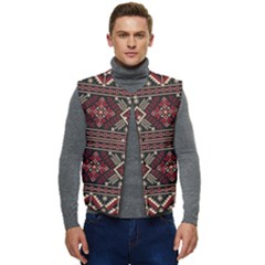 Ukrainian-folk-seamless-pattern-ornament Men s Short Button Up Puffer Vest	