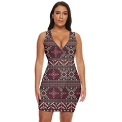 Ukrainian-folk-seamless-pattern-ornament Draped Bodycon Dress