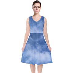 Sky Wishes 10000 V-neck Midi Sleeveless Dress  by HoneySuckleDesign