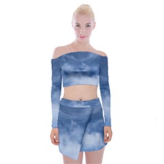 Sky Wishes 10000 Off Shoulder Top With Mini Skirt Set by HoneySuckleDesign