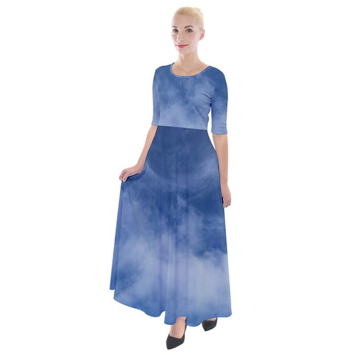 Sky Wishes 10000 Half Sleeves Maxi Dress