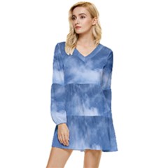 Sky Wishes 10000 Tiered Long Sleeve Mini Dress