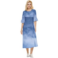 Sky Wishes 10000 Double Cuff Midi Dress by HoneySuckleDesign