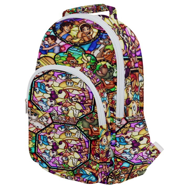 Character Disney Stained Rounded Multi Pocket Backpack