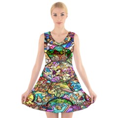 Character Disney Stained V-neck Sleeveless Dress by artworkshop