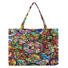 Character Disney Stained Zipper Medium Tote Bag by artworkshop