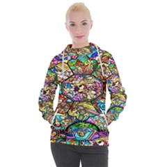 Character Disney Stained Women s Hooded Pullover by artworkshop