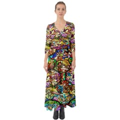 Character Disney Stained Button Up Boho Maxi Dress by artworkshop