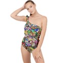 Character Disney Stained Frilly One Shoulder Swimsuit View1