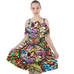 Character Disney Stained Cut Out Shoulders Chiffon Dress by artworkshop