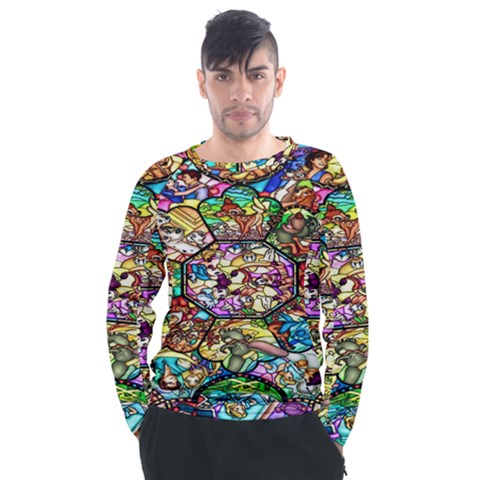 Character Disney Stained Men s Long Sleeve Raglan Tee by artworkshop