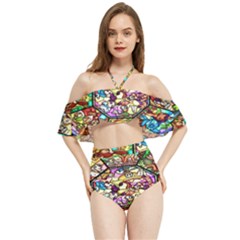 Character Disney Stained Halter Flowy Bikini Set  by artworkshop