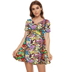 Character Disney Stained Tiered Short Sleeve Babydoll Dress by artworkshop