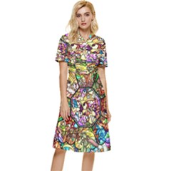 Character Disney Stained Button Top Knee Length Dress