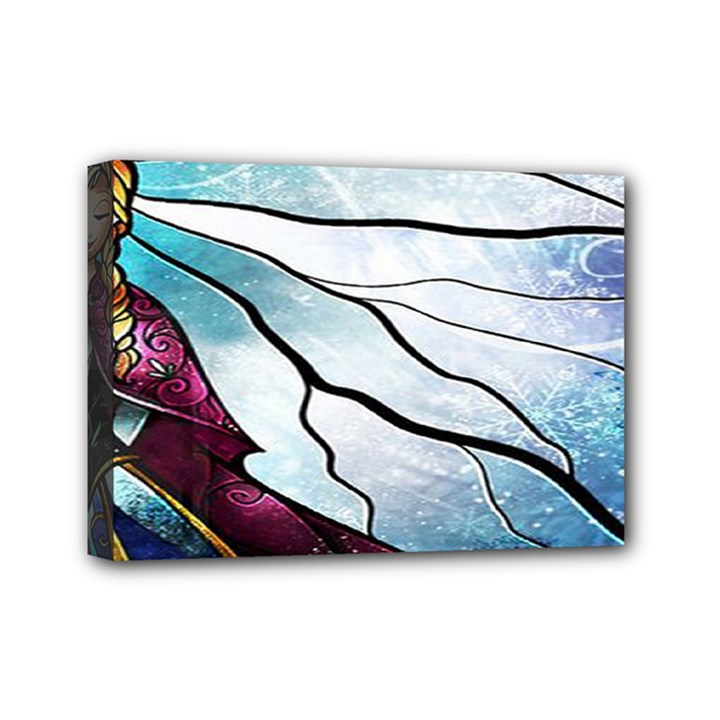 Anna Disney Frozen Stained Glass Mini Canvas 7  x 5  (Stretched)