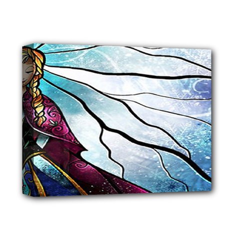 Anna Disney Frozen Stained Glass Deluxe Canvas 14  X 11  (stretched) by artworkshop