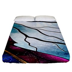 Anna Disney Frozen Stained Glass Fitted Sheet (queen Size) by artworkshop