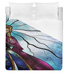 Anna Disney Frozen Stained Glass Duvet Cover (queen Size) by artworkshop