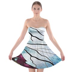 Anna Disney Frozen Stained Glass Strapless Bra Top Dress by artworkshop