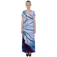 Anna Disney Frozen Stained Glass High Waist Short Sleeve Maxi Dress by artworkshop