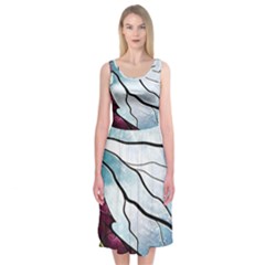 Anna Disney Frozen Stained Glass Midi Sleeveless Dress by artworkshop