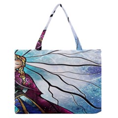 Anna Disney Frozen Stained Glass Zipper Medium Tote Bag by artworkshop