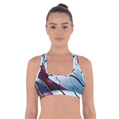 Anna Disney Frozen Stained Glass Cross Back Sports Bra by artworkshop