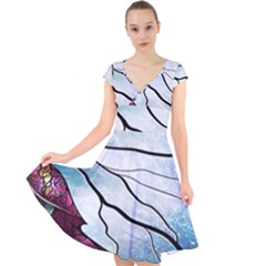 Anna Disney Frozen Stained Glass Cap Sleeve Front Wrap Midi Dress by artworkshop