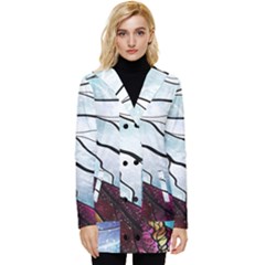 Anna Disney Frozen Stained Glass Button Up Hooded Coat  by artworkshop