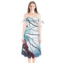 Anna Disney Frozen Stained Glass Shoulder Tie Bardot Midi Dress View1