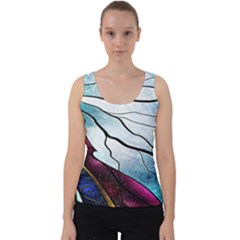 Anna Disney Frozen Stained Glass Velvet Tank Top by artworkshop