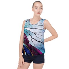 Anna Disney Frozen Stained Glass Bubble Hem Chiffon Tank Top by artworkshop