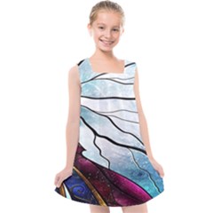 Anna Disney Frozen Stained Glass Kids  Cross Back Dress by artworkshop