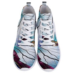 Anna Disney Frozen Stained Glass Men s Lightweight High Top Sneakers by artworkshop